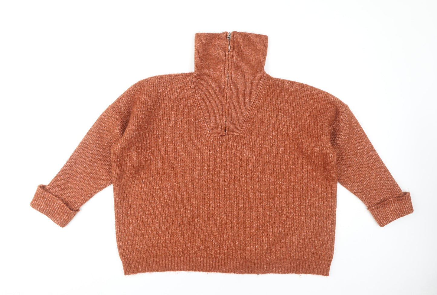 Boohoo Women's Brown Full Zip Jumper, Size 18