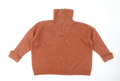 Boohoo Women's Brown Full Zip Jumper, Size 18