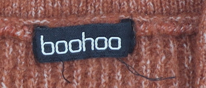 Boohoo Women's Brown Full Zip Jumper, Size 18