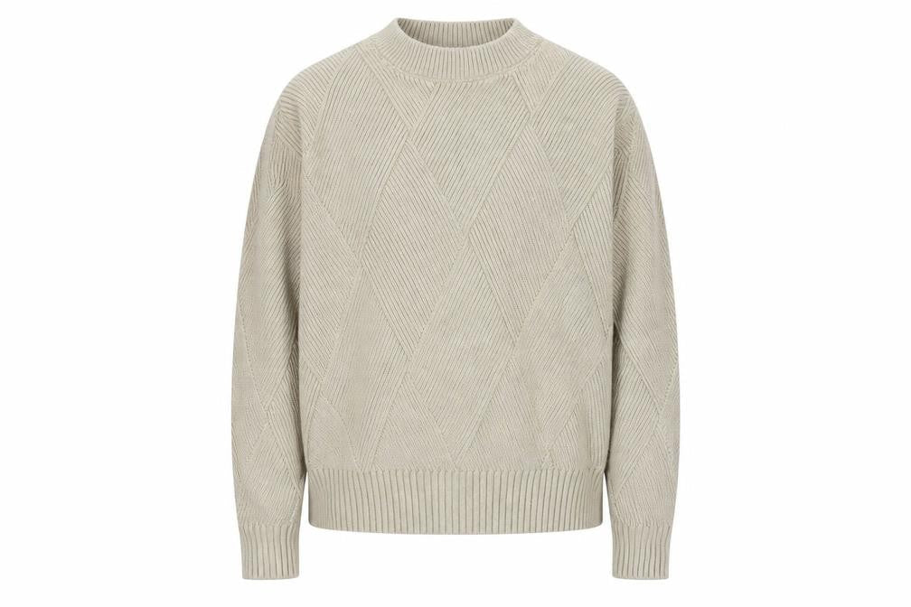 Marks and Spencer Women's XS Beige Pullover Argyle Knit Jumper