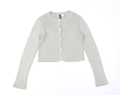 Womens UK Size 12 H&M Grey Cardigan Jumper