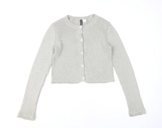 H&M Womens Grey Cardigan Size 12 Button Knit