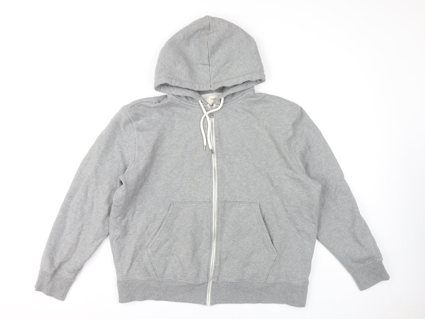 Mens UK Size XL Marks and Spencer Grey Full Zip Hoodie