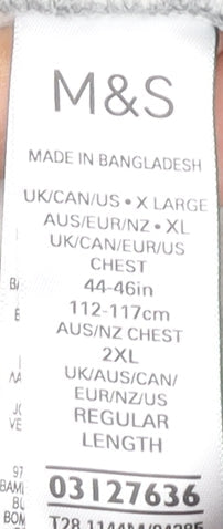 Mens UK Size XL Marks and Spencer Grey Full Zip Hoodie