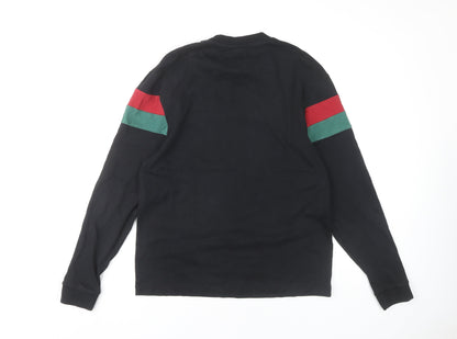 River Island Men's Black Colourblock T-Shirt, Size S