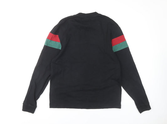 River Island Men's Black Colourblock T-Shirt, Size S