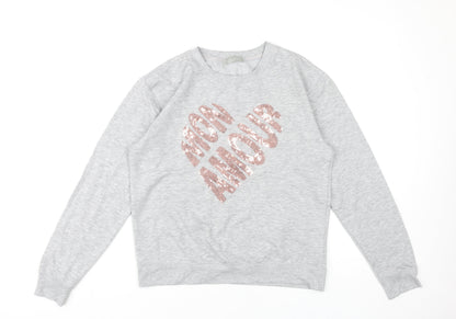 New Look Women's Grey Pullover Sweatshirt Size 10