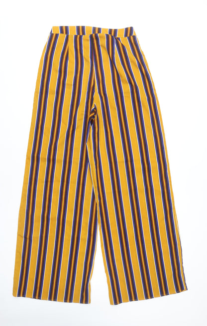 Missguided Women's Multicoloured Striped Wide-Leg Trousers