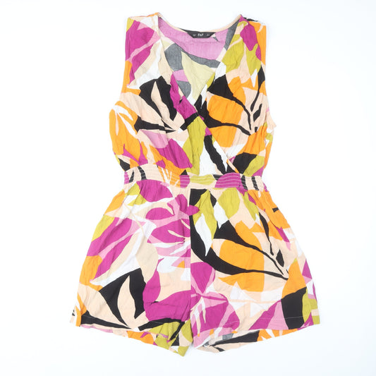 F&F Women's Multicoloured Floral Playsuit, Size M