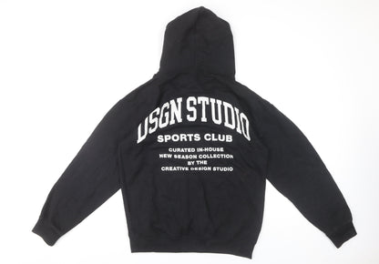 Womens UK Size XS Boohoo Black Pullover Hoodie