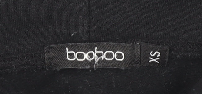 Womens UK Size XS Boohoo Black Pullover Hoodie