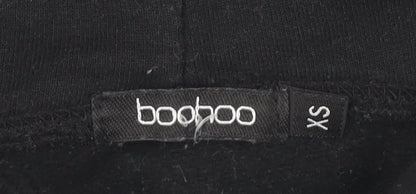 Womens UK Size XS Boohoo Black Pullover Hoodie