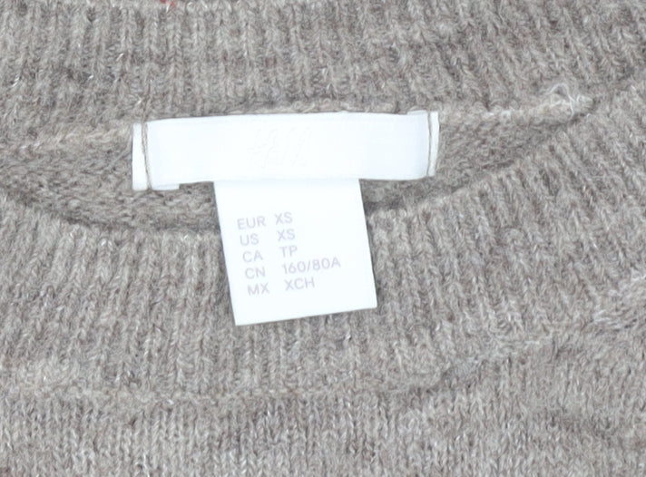 Womens UK Size XS H&M Beige Pullover Jumper