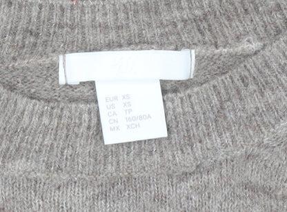 Womens UK Size XS H&M Beige Pullover Jumper