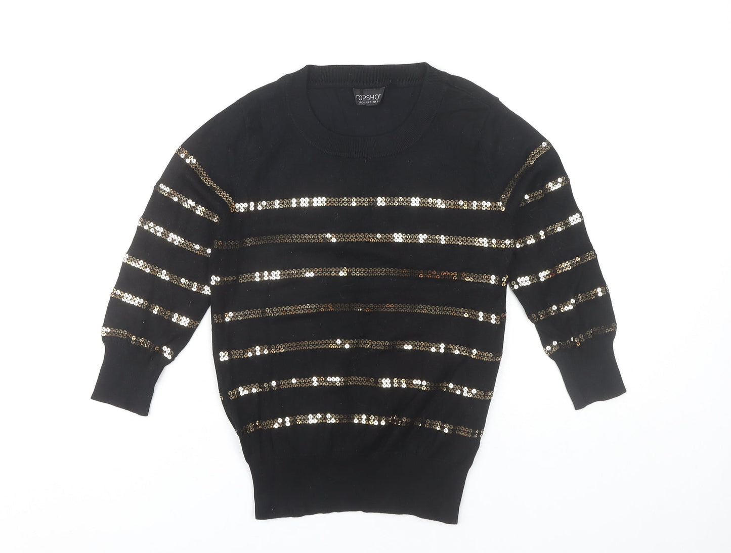 Womens UK Size 6 Topshop Black Pullover Jumper