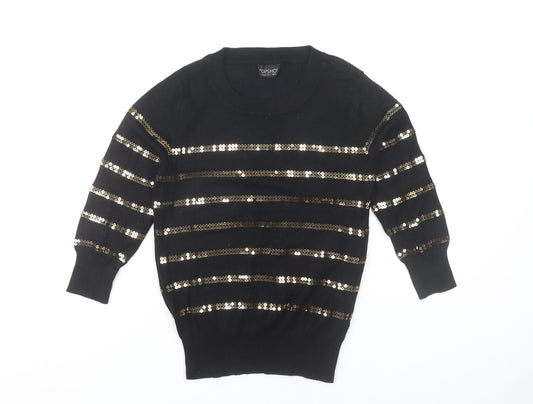 Womens UK Size 6 Topshop Black Pullover Jumper
