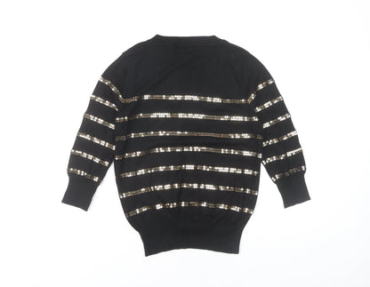 Womens UK Size 6 Topshop Black Pullover Jumper