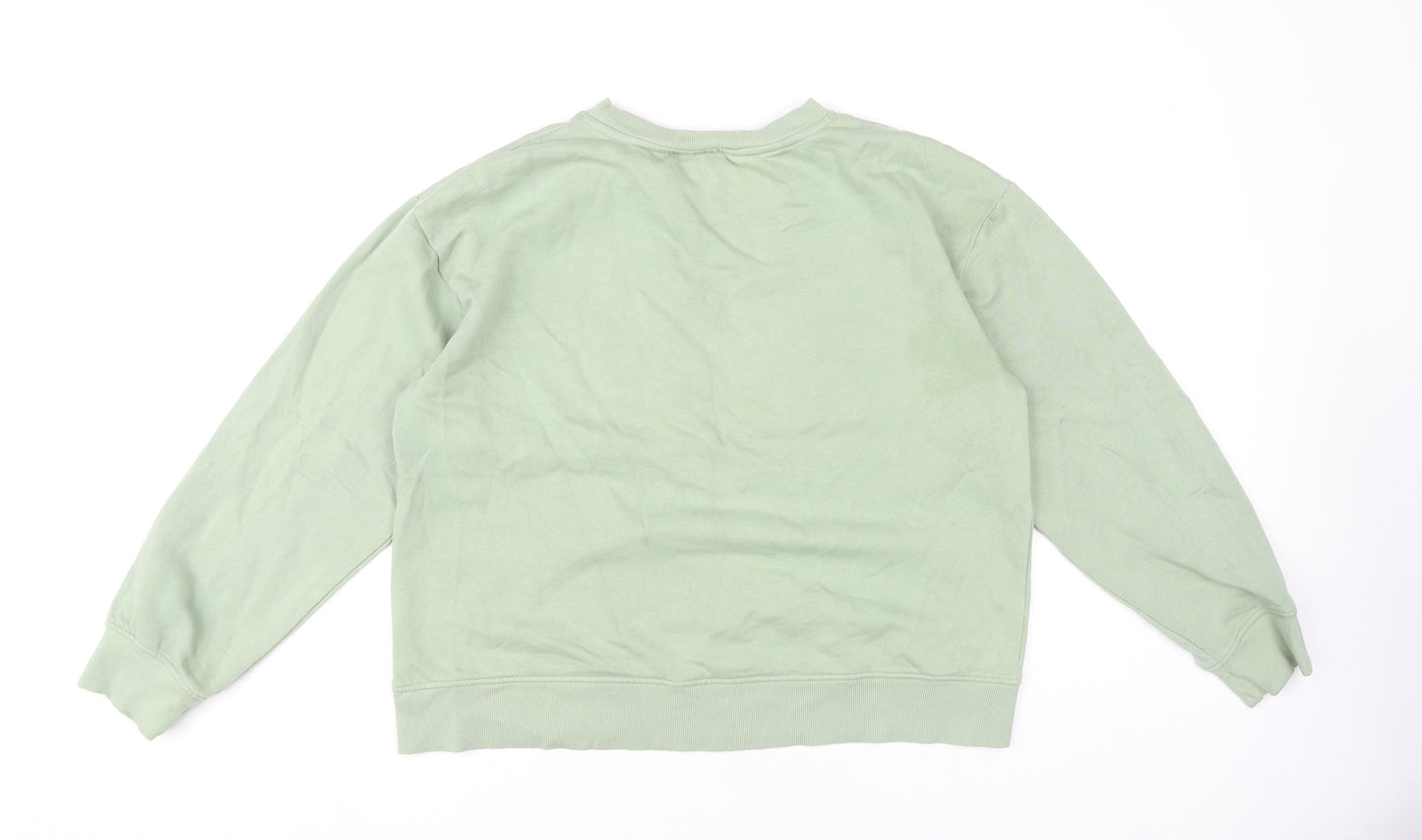 H&M Women's Green Pullover Sweatshirt Size 14