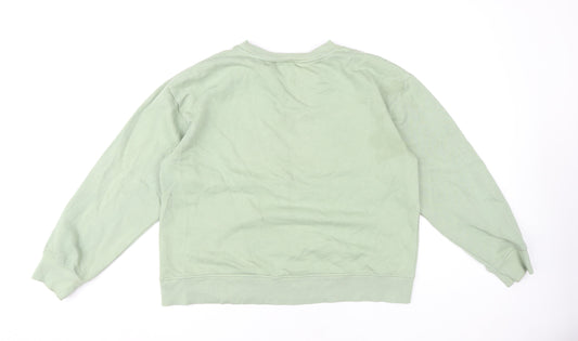 H&M Women's Green Pullover Sweatshirt Size 14