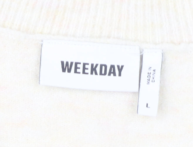 Womens UK Size L Weekday Ivory Pullover Jumper