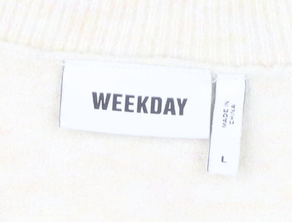 Womens UK Size L Weekday Ivory Pullover Jumper