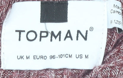 Topman Men's Red Pullover Jumper, M, Crew Neck