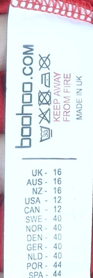 Boohoo Women Red Jumpsuit Size 16 Sleeveless Wide-Leg