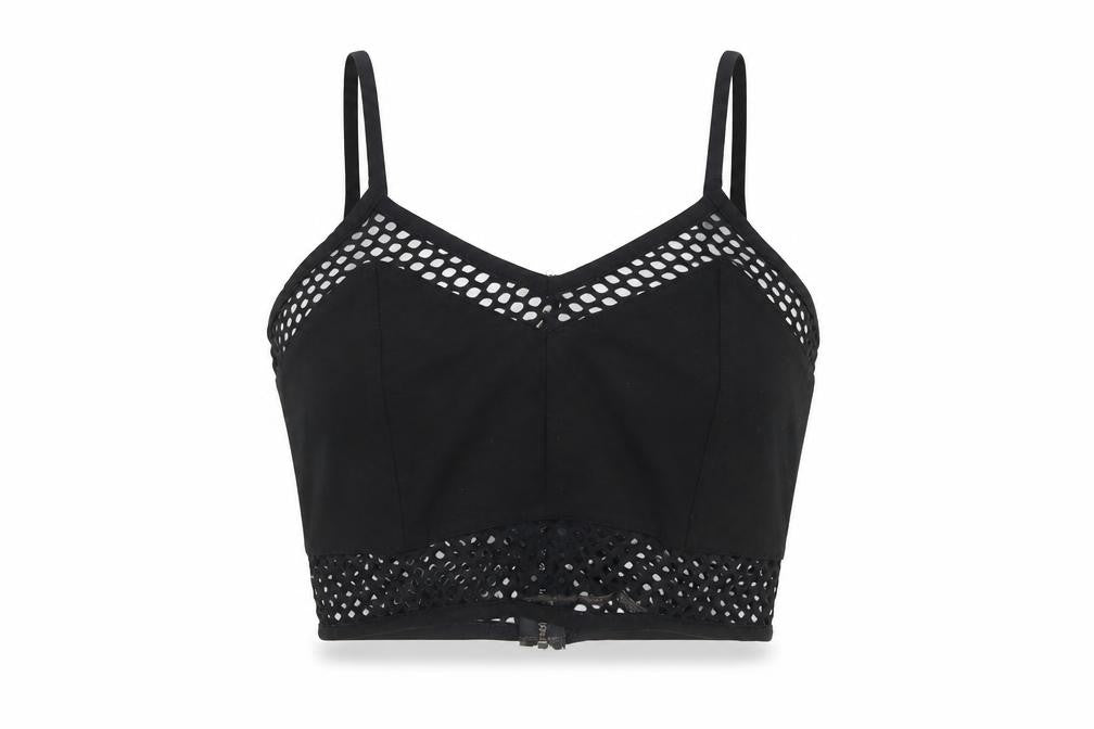 Womens UK Size 10 River Island Black Cropped Tank
