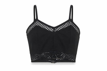 Womens UK Size 10 River Island Black Cropped Tank