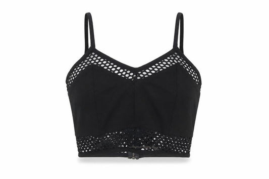 Front view of River Island Black Cropped Tank Top for Women