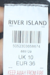 Womens UK Size 10 River Island Black Cropped Tank