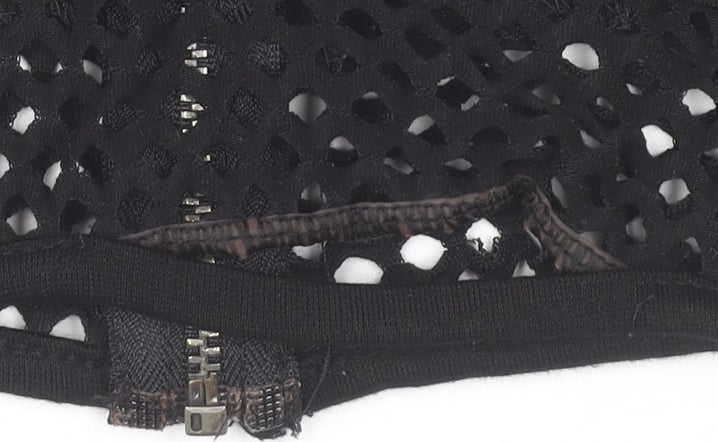 Womens UK Size 10 River Island Black Cropped Tank