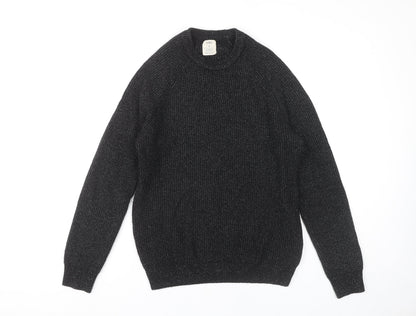 Mens UK Size M Marks and Spencer Black Pullover Sweatshirt