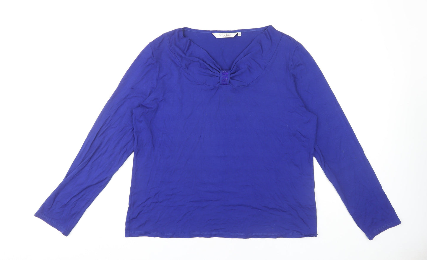 Womens UK Size L Style by EWM Blue Basic Blouse