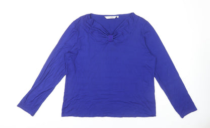 Womens UK Size L Style by EWM Blue Basic Blouse