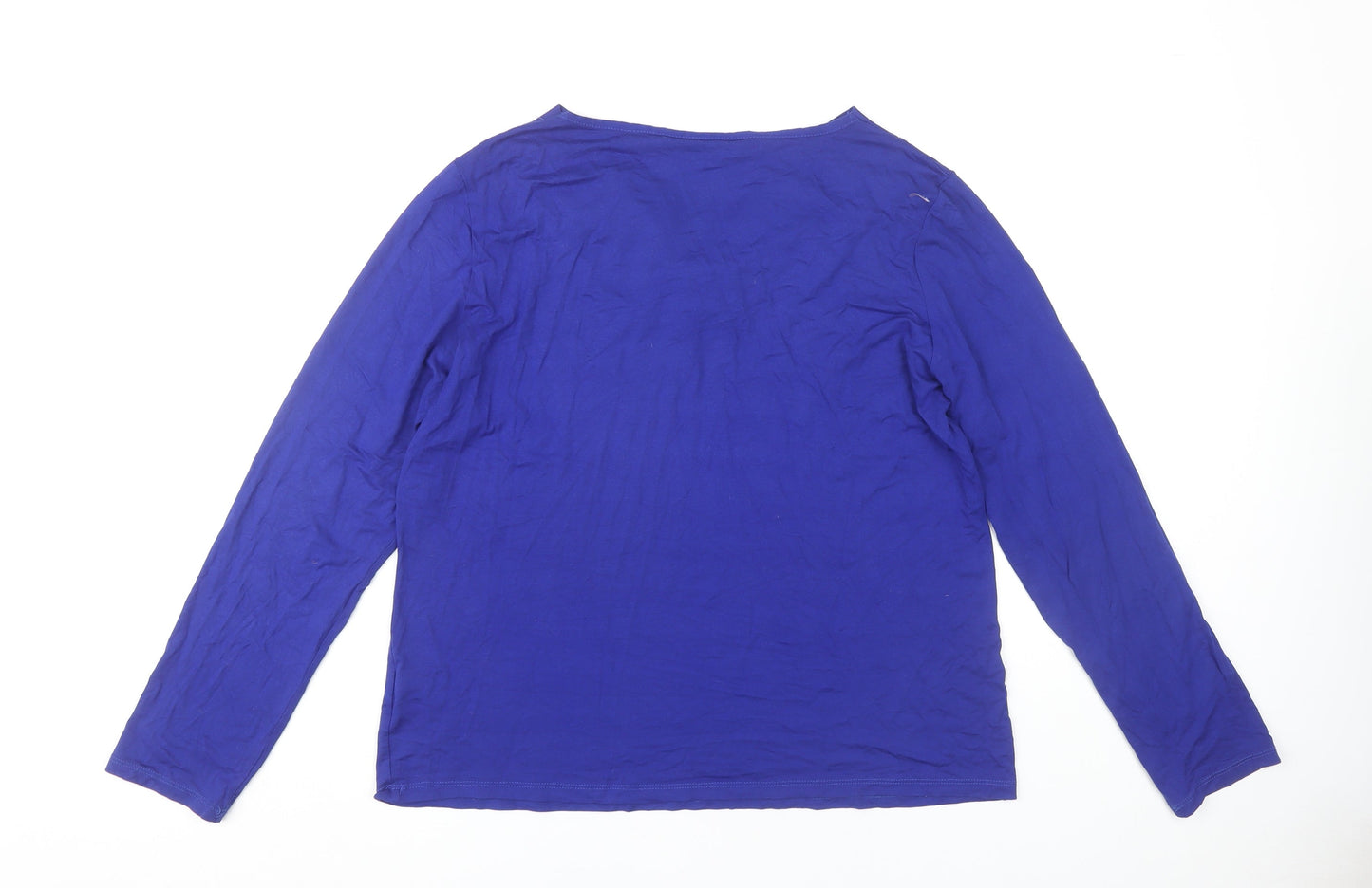 Womens UK Size L Style by EWM Blue Basic Blouse