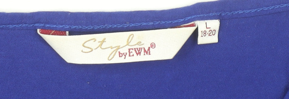 Womens UK Size L Style by EWM Blue Basic Blouse