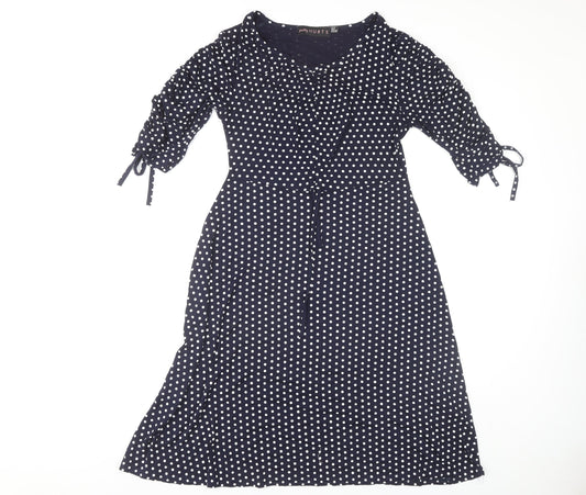 Pretty Hurts Women's Blue Polka Dot A-Line Dress Size 10