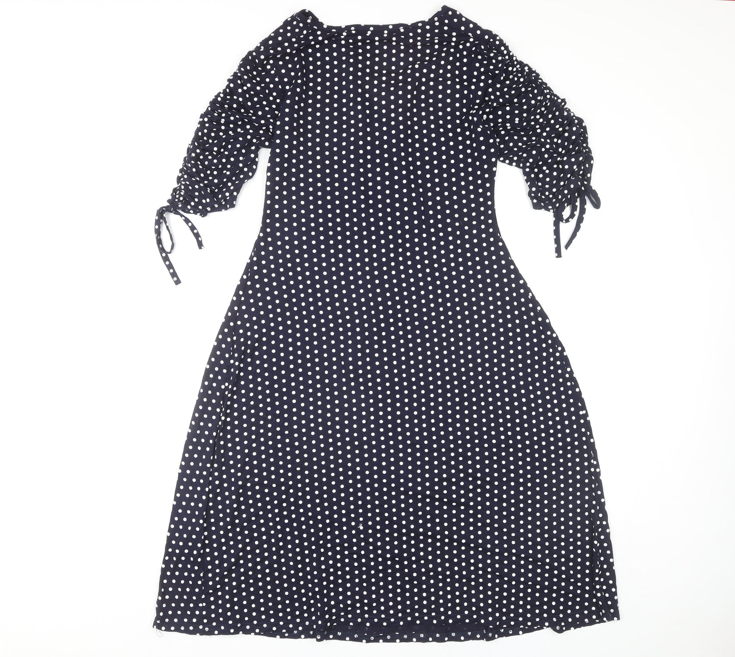 Pretty Hurts Women's Blue Polka Dot A-Line Dress Size 10