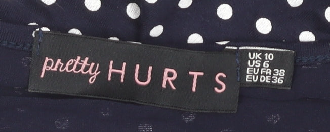 Pretty Hurts Women's Blue Polka Dot A-Line Dress Size 10