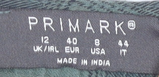 Primark Women's Green Check A-Line Dress, Size 12