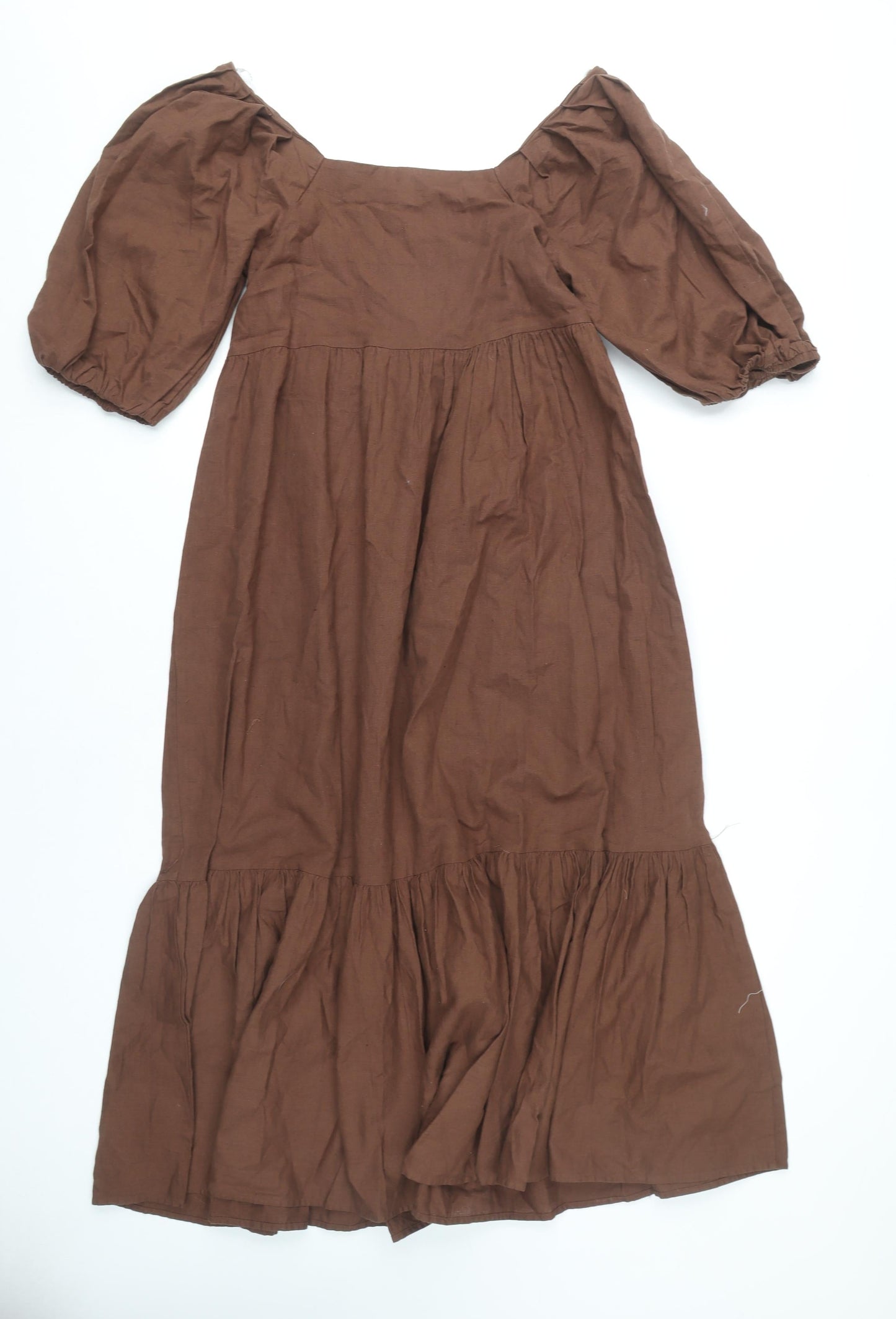 Primark Women's Brown Balloon Sleeve Dress Size 6