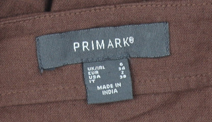 Primark Women's Brown Balloon Sleeve Dress Size 6