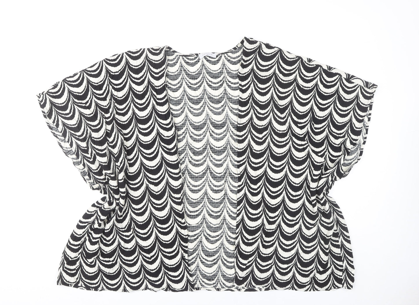 Papaya Women's Black White Geometric Top M