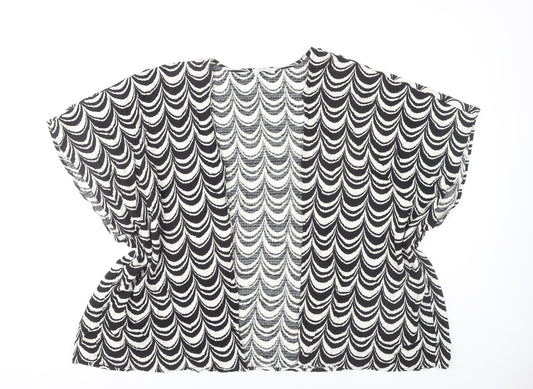 Papaya Women's Black White Geometric Top M