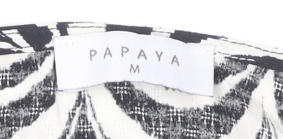Papaya Women's Black White Geometric Top M