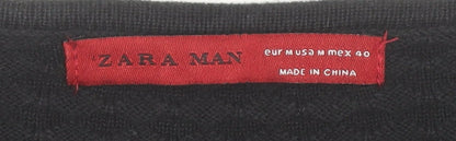 ZARA MAN Black Cotton Pullover Jumper - M