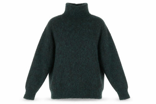 Front view of Weekday Women's XS Green Knit jumper