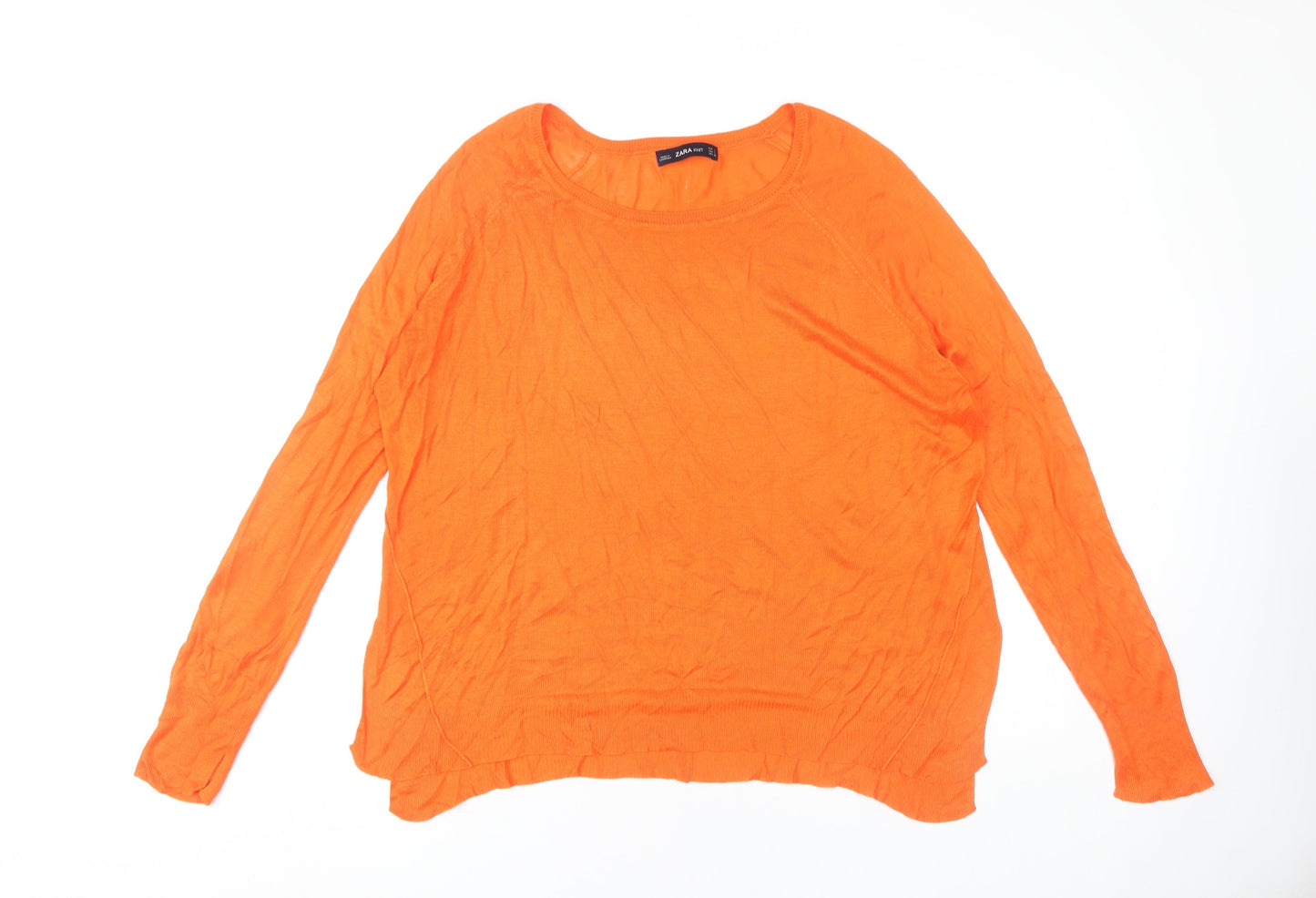 Womens UK Size L Zara Orange Pullover Jumper