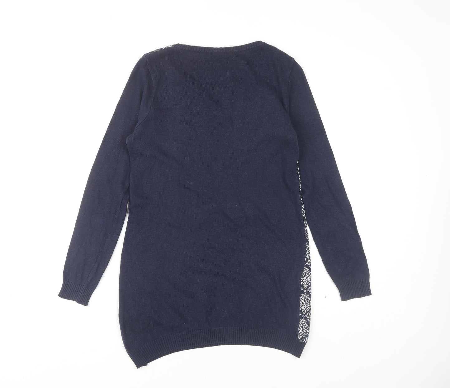 BHS Women Blue Geometric Petite Jumper Dress Size 8